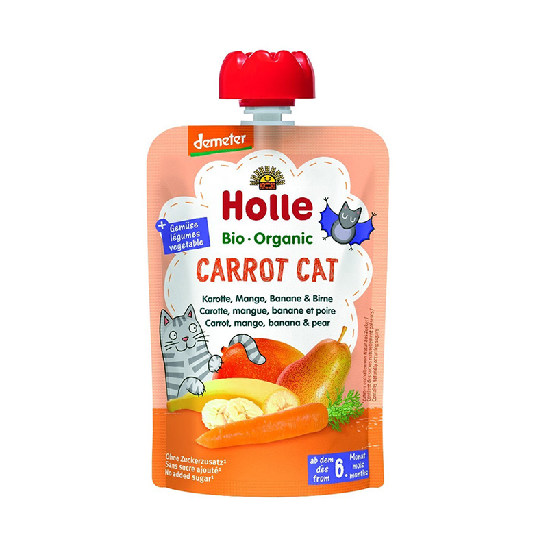 Holle      Carrot Cat Pure frutash karrotë, mango, banane dhe dardhë (6m+)