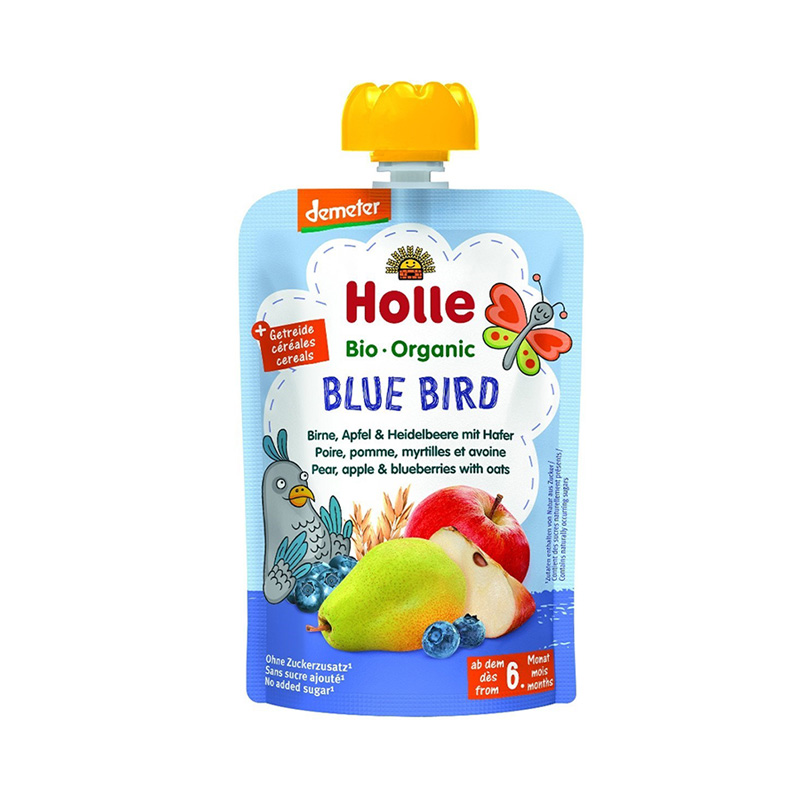 Holle      Blue Bird Pure frutash me dardhë, mollë, boronicë dhe tërshërë (6m+)
