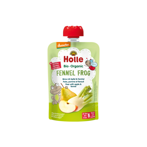 Holle      Fennel Frog Pure frutash me dardhë, mollë dhe finok (6m+)