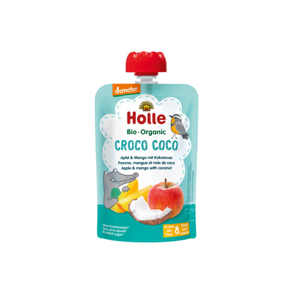 Holle      Croco Coco Pure frutash me mollë, mango dhe kokos (8m+)