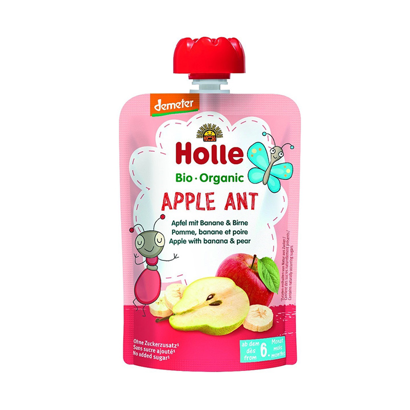 Holle      Apple Ant Pure frutash mollë, banane dhe dardhë (6m+)