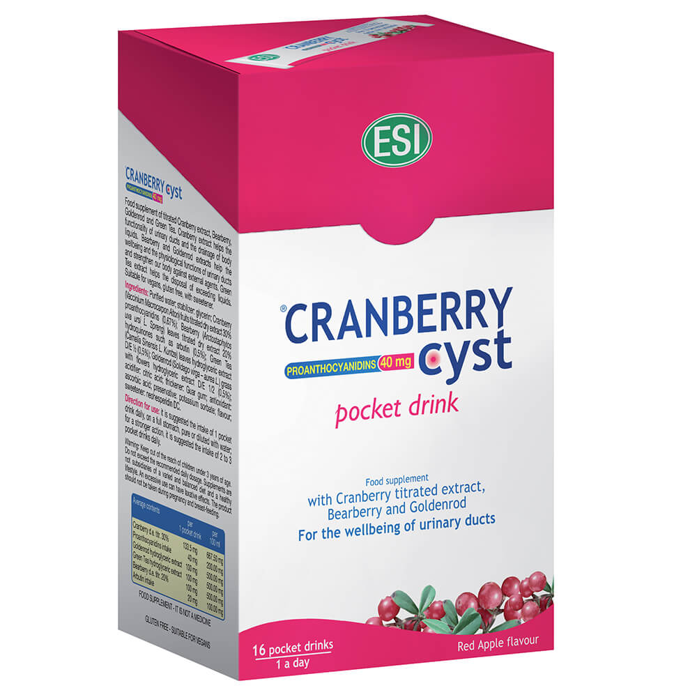 ESI      Cranberry Cyst (bustinë), suplement diuretik me boronicë