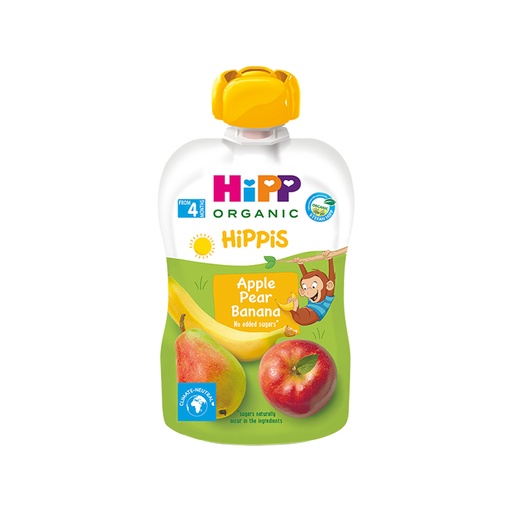 Hipp      HiPPiS mollë, dardhë, banane(4m+)