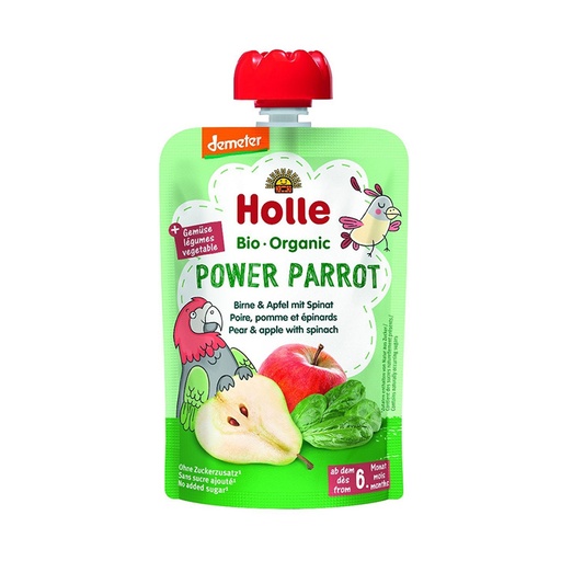 Holle      Power Parrot Pure frutash dardhë, mollë, dhe spinaq (6m+)