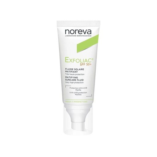 Noreva      Exfoliac fluid matifikues mbrojtës ndaj diellit (SPF 50+)