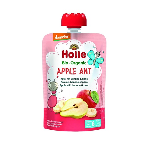 Holle      Apple Ant Pure frutash mollë, banane dhe dardhë (6m+)