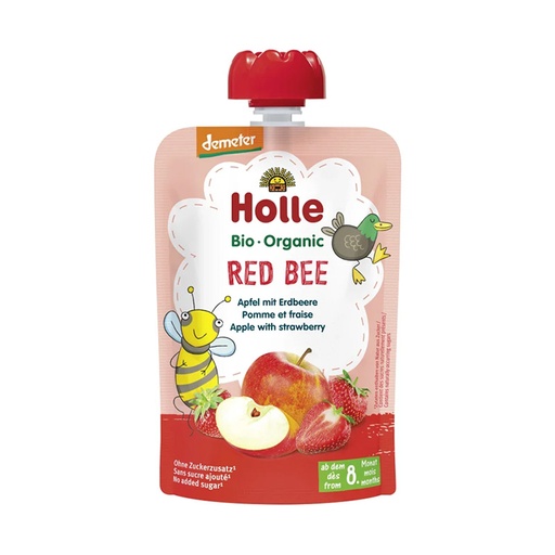 Holle      Red Bee Pure frutash mollë dhe luleshtrydhe (8m+)