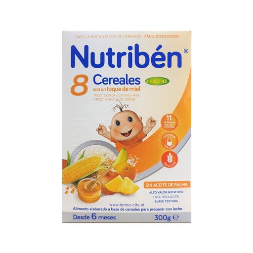 Nutriben      8 Drithëra me mjaltë & 4 fruta (6m+)