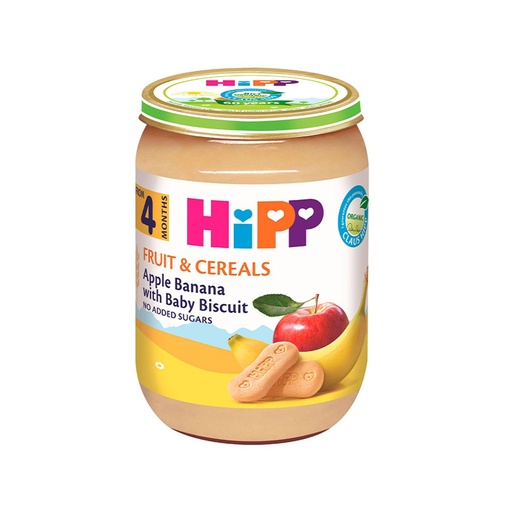 HiPP      Pure mollë, banana, biskotë (4m+)