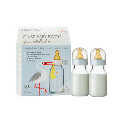 Natursutten      Glass Baby Bottles 110 ml (0m+)